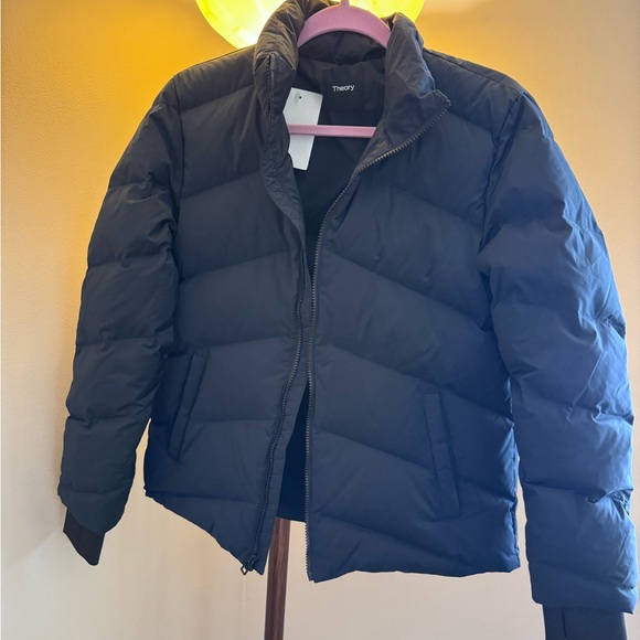 Theory Stand puffer deep Navy city Poly jacket - Picture 6 of 12